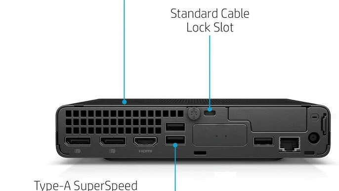 HP Elite Mini Desktop, Intel Core i7-12700T, 16GB RAM, 256GB SSD, Windows 11 Pro, Refurbished