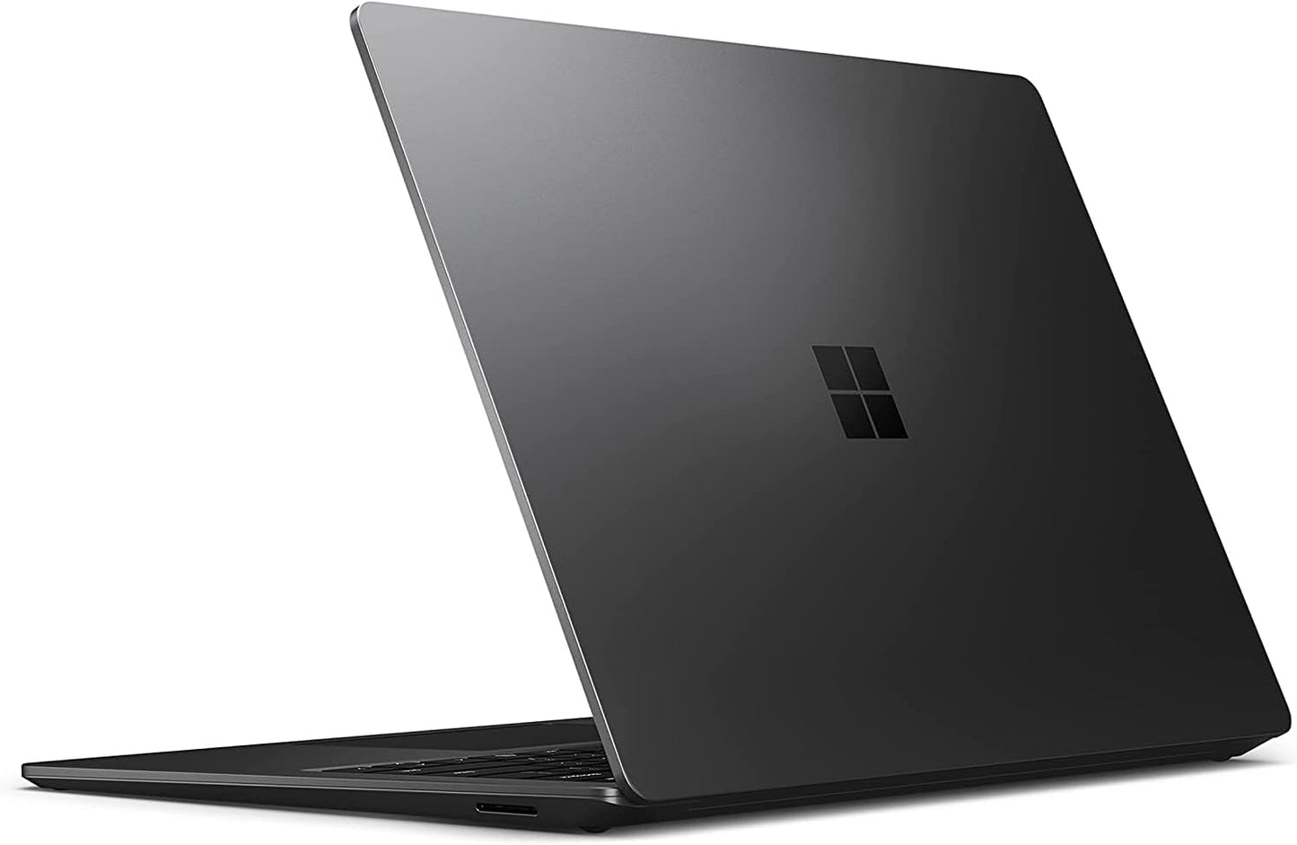 Microsoft Surface Laptop 4 in silver with Intel i7 processor, 16GB RAM, 256GB SSD, sleek design, running Windows 11 Pro.