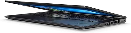 Lenovo ThinkPad T470s laptop in black, featuring Intel Core i5-7300U, 8GB RAM, and 256GB SSD, refurbished condition.