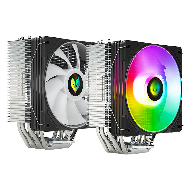 Coolmoon AOSOR AS600 CPU air cooler with 6 heat pipes and 120mm PWM fan, compatible with Intel LGA1700 and AMD AM5 sockets.