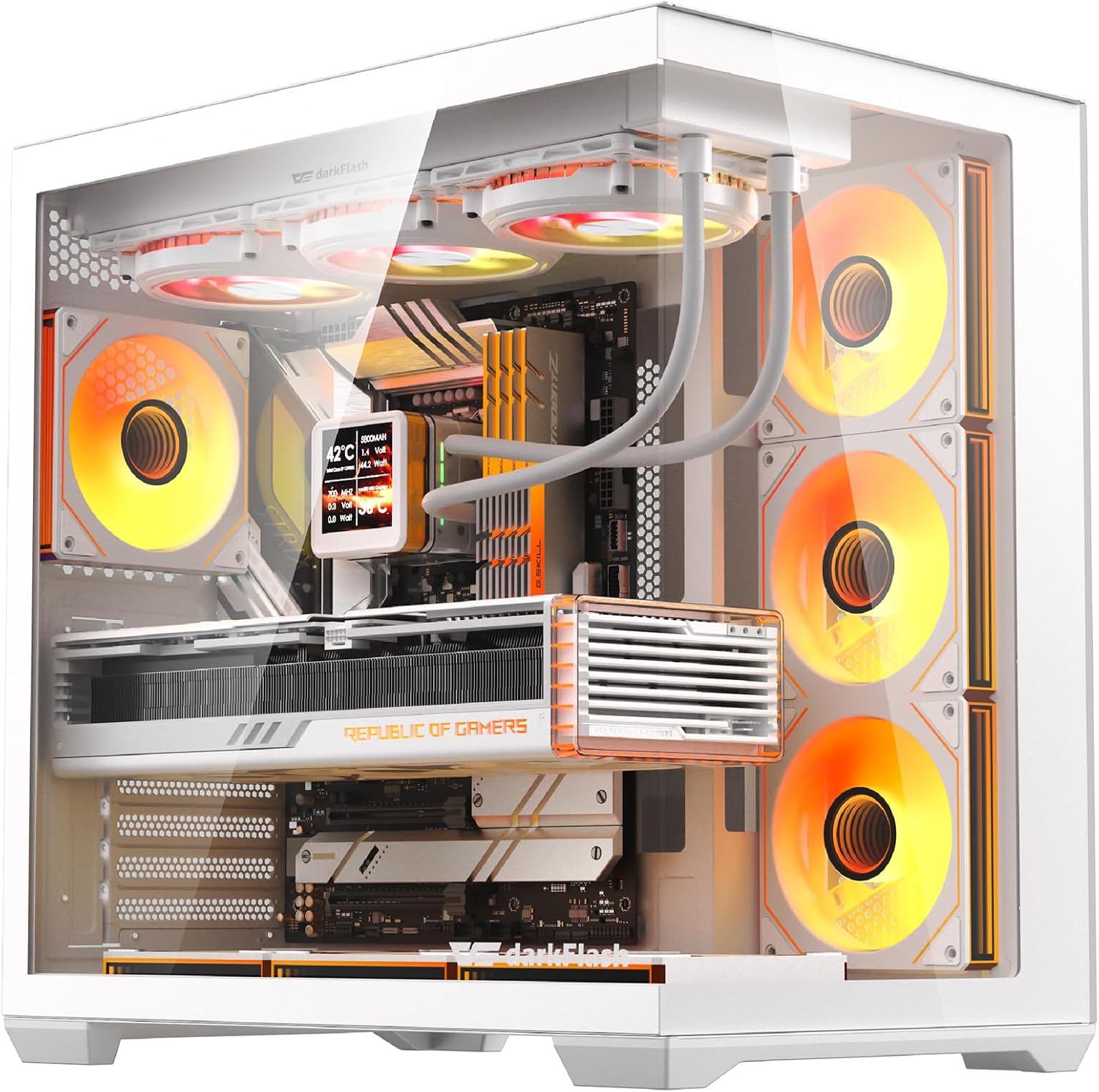 kase.c② Darkflash C280 ATX 270° Panoramic Tempered Glass Gaming Case