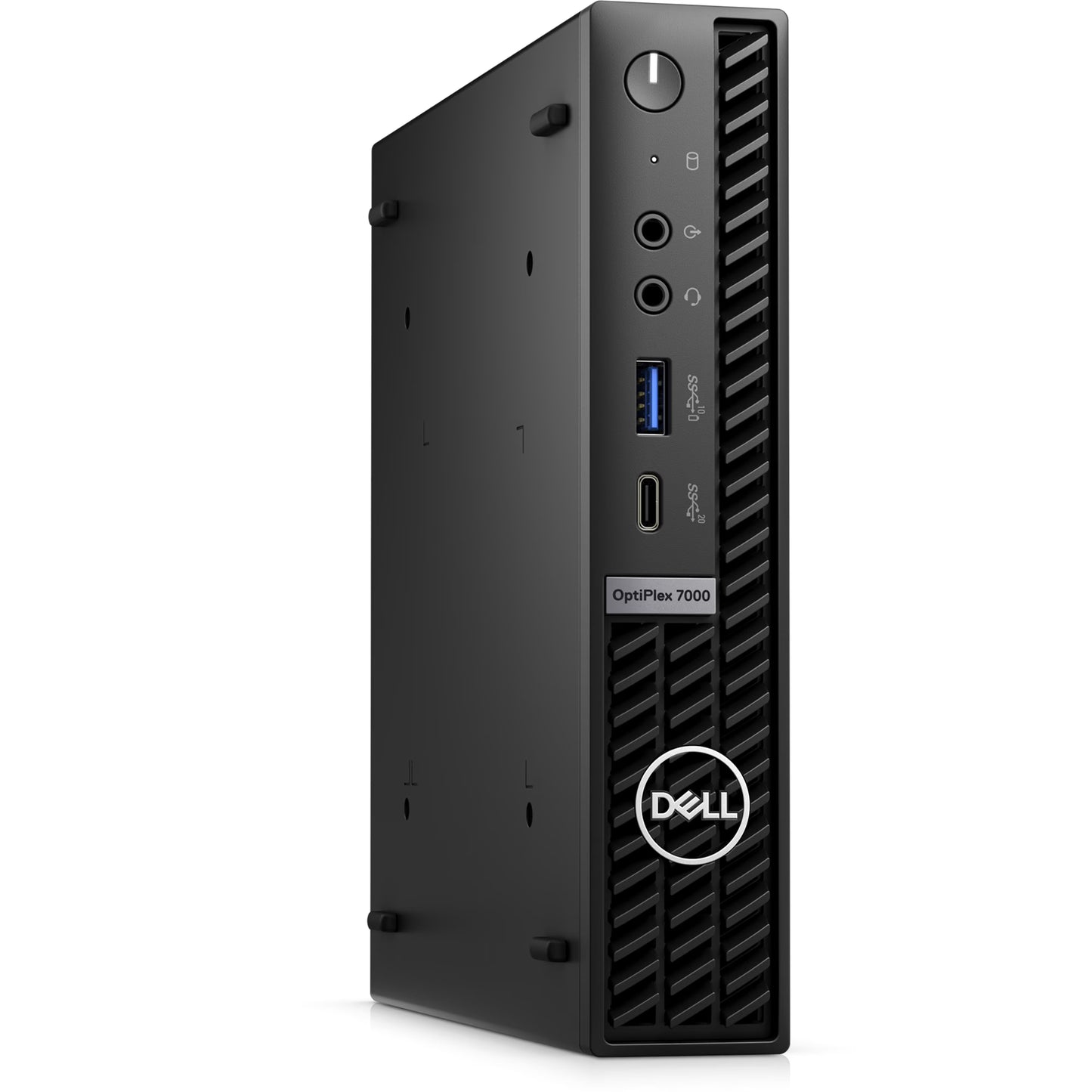 Dell Optiplex Micro Tiny PC with Intel Core i5-12500T processor, compact refurbished desktop with black casing and front ports.