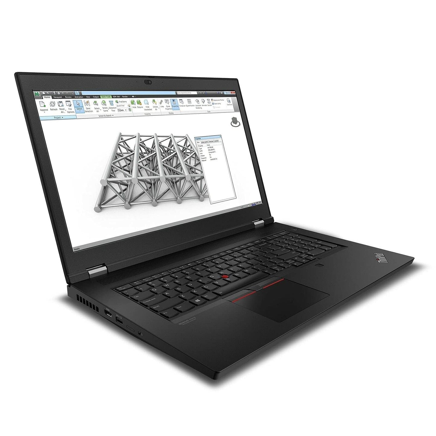 Lenovo ThinkPad P17 17-inch refurbished laptop with Intel Core i7-10750H processor, black keyboard, and professional design.