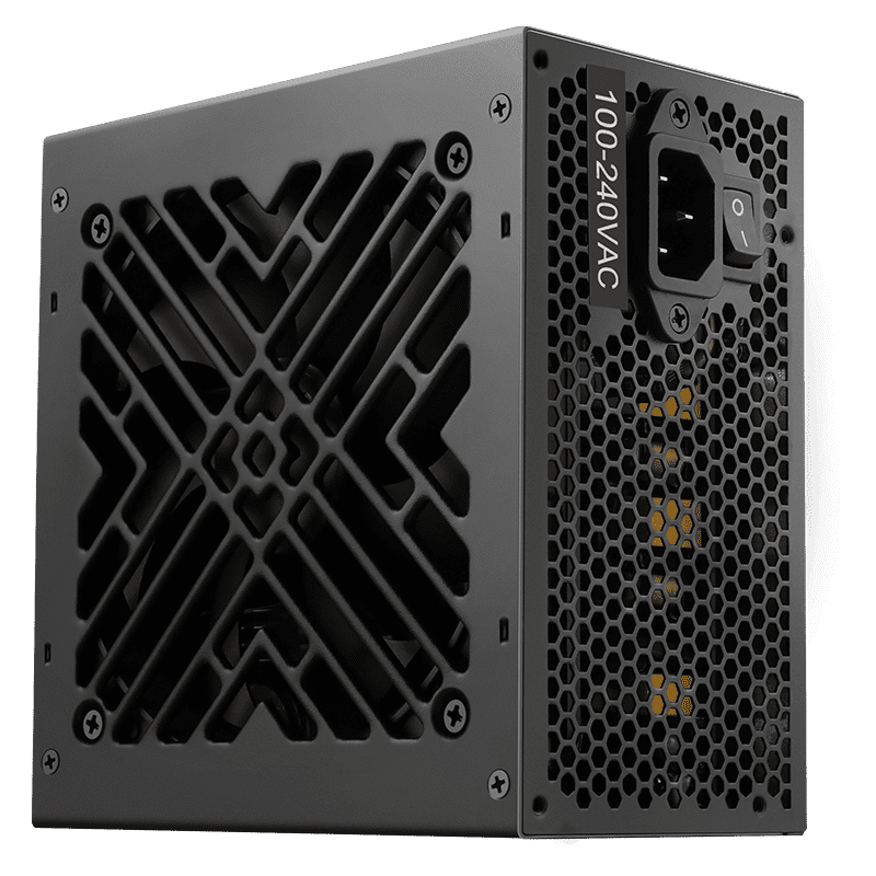 Segotep 750W 80 Plus non-modular ATX power supply with 120mm silent fan in black, ideal for gaming PCs.