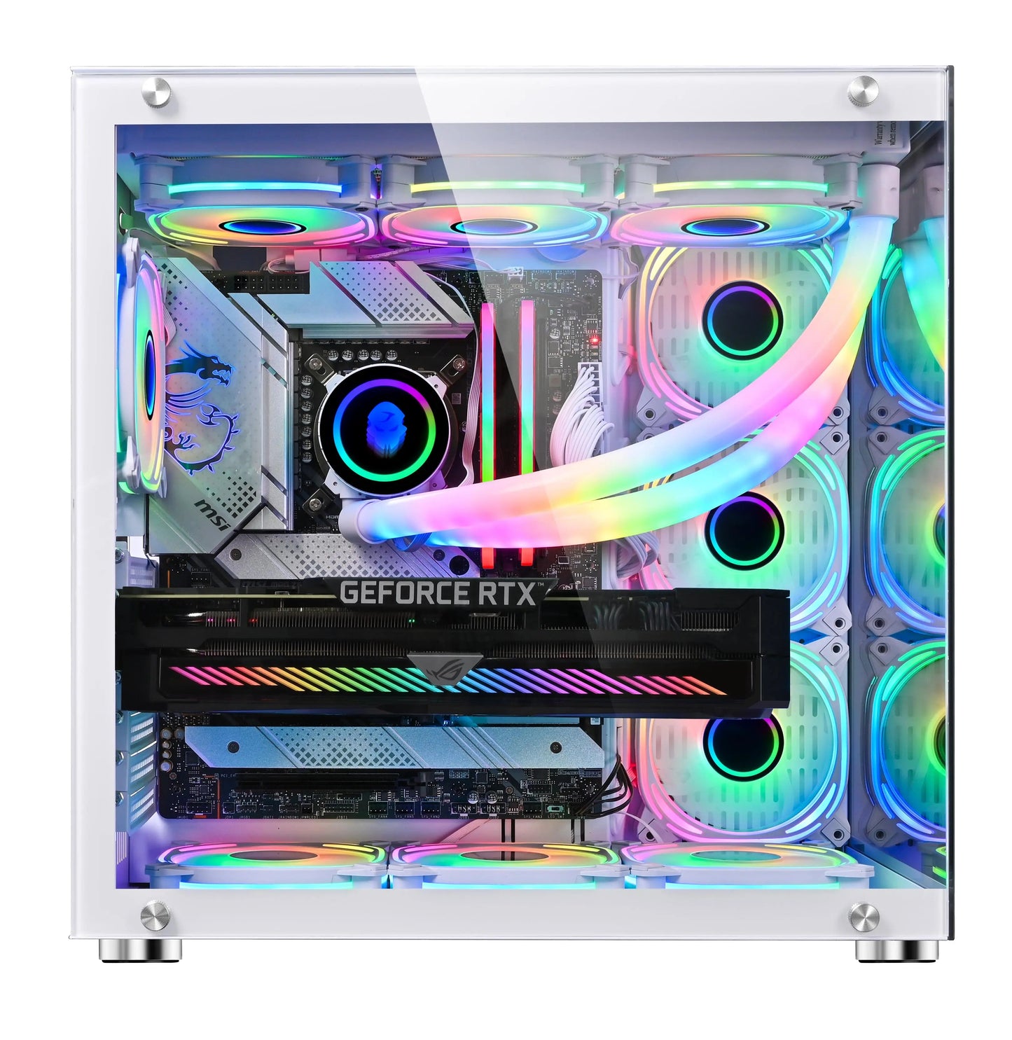 WJCOOLMAN Robin Gaming Computer case Support ATX. Tempered Glass Side Panel, ATX Tower, PC Case with 6 x Preinstalled ARGB Fans - Uniway Computers