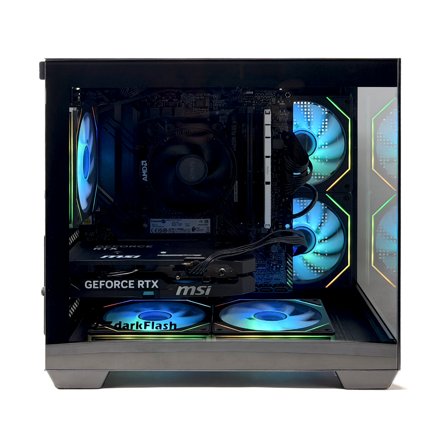 Uniway Gaming PC featuring AMD Ryzen 7 5700X, 32GB DDR4 RAM, 1TB NVMe, and RTX 5060 graphics card.