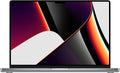 Apple MacBook Pro 16-inch A2485 refurbished laptop in space gray with M1 MAX chip, shown from the front top view.