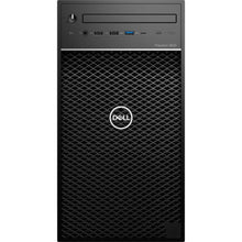 Refurbished Dell Precision 3640 Tower desktop with Intel Core i7-10700 processor, sleek black computer with front ports.