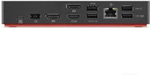 Dell Lenovo 40AS USB-C Docking Station Gen2 showing ports and sleek design for connecting multiple devices.