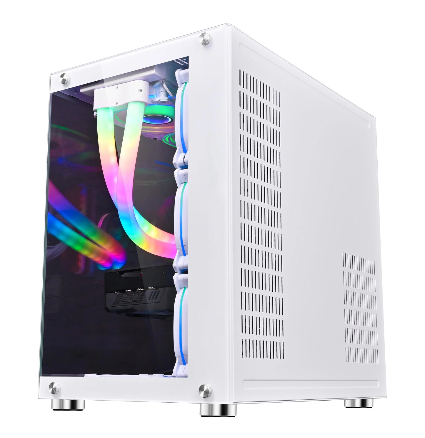 WJCOOLMAN Robin Gaming Computer case Support ATX. Tempered Glass Side Panel, ATX Tower, PC Case with 6 x Preinstalled ARGB Fans - Uniway Computers