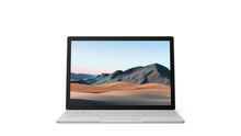 Refurbished Microsoft Surface Book 3 13.5-inch laptop with Intel Core i7 processor, open to show keyboard and display.
