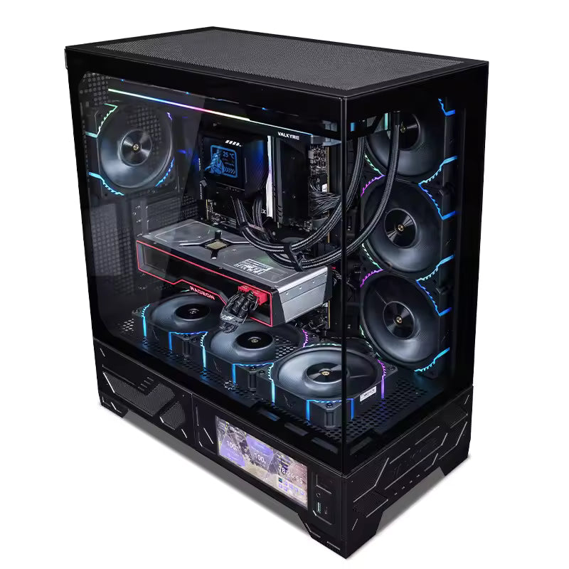 Uniway Gaming PC featuring AMD Ryzen 7 9850x3d, showcasing a sleek design and advanced gaming components.