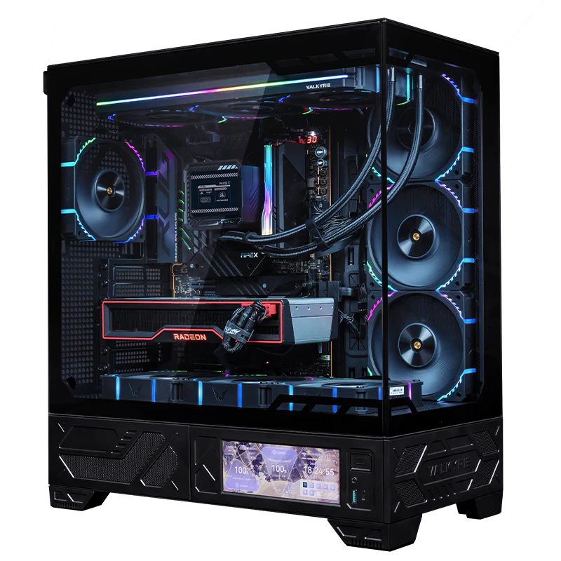 Uniway Gaming PC featuring AMD Ryzen 7 9850x3d, showcasing sleek design and high-performance components.