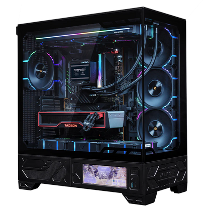 Uniway Gaming PC featuring AMD Ryzen 7 9850x3d, showcasing sleek design and high-performance components.