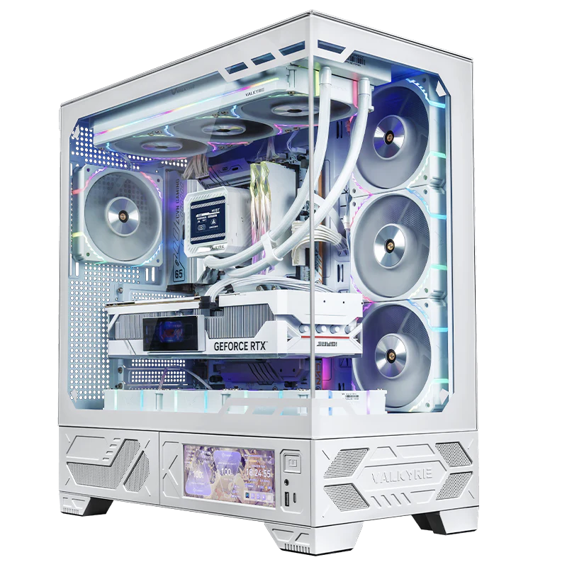 Uniway Gaming PC featuring AMD Ryzen 7 9850X3D, showcasing sleek design and advanced cooling system.