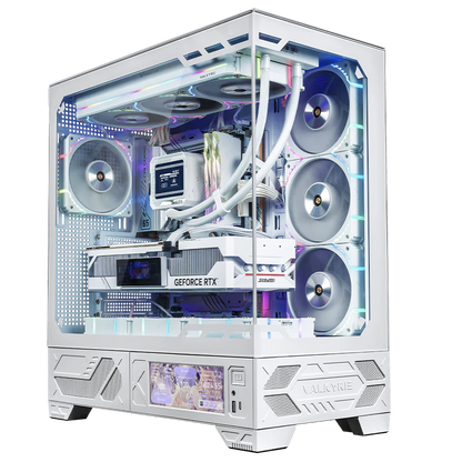 Uniway Gaming PC featuring AMD Ryzen 7 9850X3D, showcasing sleek design and advanced cooling system.