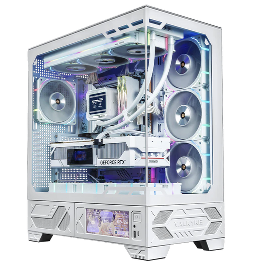 Uniway Gaming PC featuring AMD Ryzen 7 9850X3D, showcasing sleek design and advanced cooling system.