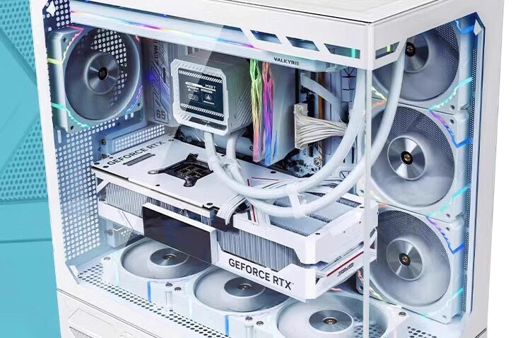 Uniway Gaming PC featuring AMD Ryzen 7 9850x3d, showcasing sleek design and advanced cooling system.