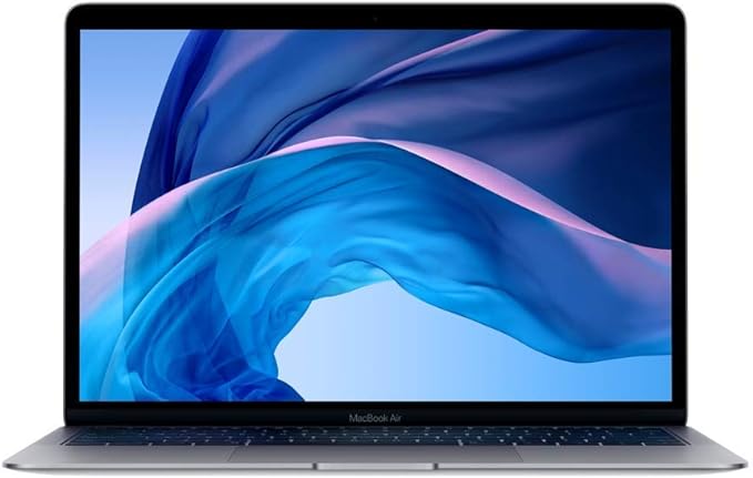 Apple MacBook Air 13.3-inch A1932 refurb laptop with Intel Core i5-8210Y processor, sleek silver design, open showing keyboard and screen
