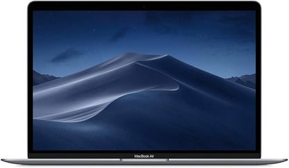 Apple MacBook Air 13.3-inch A1932 refurbished laptop with Intel Core i5-8210Y, silver finish, open with keyboard visible.