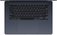 Apple MacBook Air 15.3" in Midnight Blue with M2 chip, 8GB RAM, and 256GB SSD, showcasing a sleek, lightweight design.