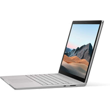 Refurbished Microsoft Surface Book 3 13.5-inch laptop with Intel Core i7 processor, open showing keyboard and screen.