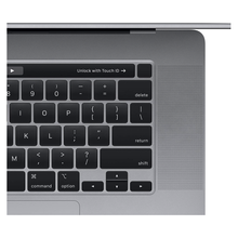 Apple MacBook Pro 16" 2019 in Space Gray, showcasing Intel Core i9, 16GB RAM, and 512GB SSD design.