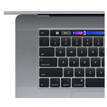 Apple MacBook Pro 16" laptop in Space Gray, featuring Intel Core i9, 16GB RAM, and 512GB SSD, model A2141.