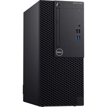 Dell OptiPlex Tower desktop with Intel Core i5-8500 processor, refurbished, compact design, black case, front USB ports.