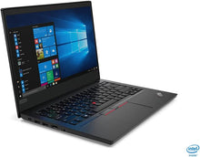 Lenovo ThinkPad E14 Gen 2 14-inch refurbished laptop with Intel Core i5-10210U processor, black keyboard, and sleek design.