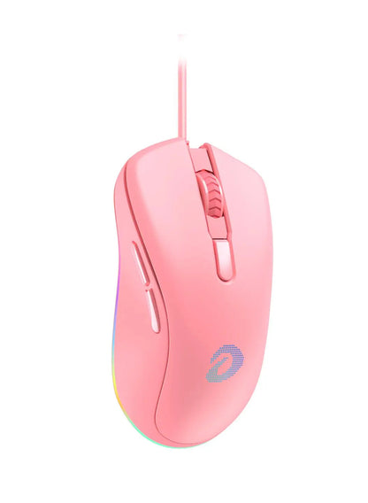 Dareu Pink Gaming Office Mouse 6 Programmable Buttons, Ergonomic RGB Mouse with 16.8 Million Chroma 7 Backlit for PC, Laptop, and Notebook - Uniway Computers
