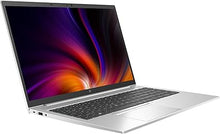 HP EliteBook 850 G7 15-inch refurbished laptop with Intel Core i7 processor, black keyboard, and sleek silver design.