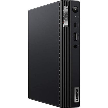 Lenovo ThinkCentre Tiny PC with Intel Core i7-12700T processor, compact refurbished desktop on a white background.