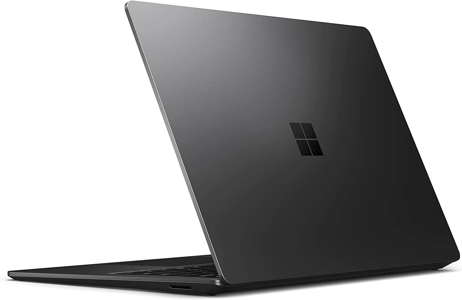 Microsoft Surface Laptop 4 in silver with Intel i7 processor, 16GB RAM, 256GB SSD, sleek design, running Windows 11 Pro.