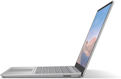 Microsoft Surface Laptop Go 1 with 12.4-inch display, Intel i5, 16GB RAM, 256GB SSD in silver, Windows 11 Pro, refurbished.