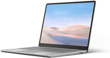 Microsoft Surface Laptop Go 1 in silver with 12.4-inch display, Intel Core i5, 16GB RAM, and 256GB SSD, running Windows 11 Pro.