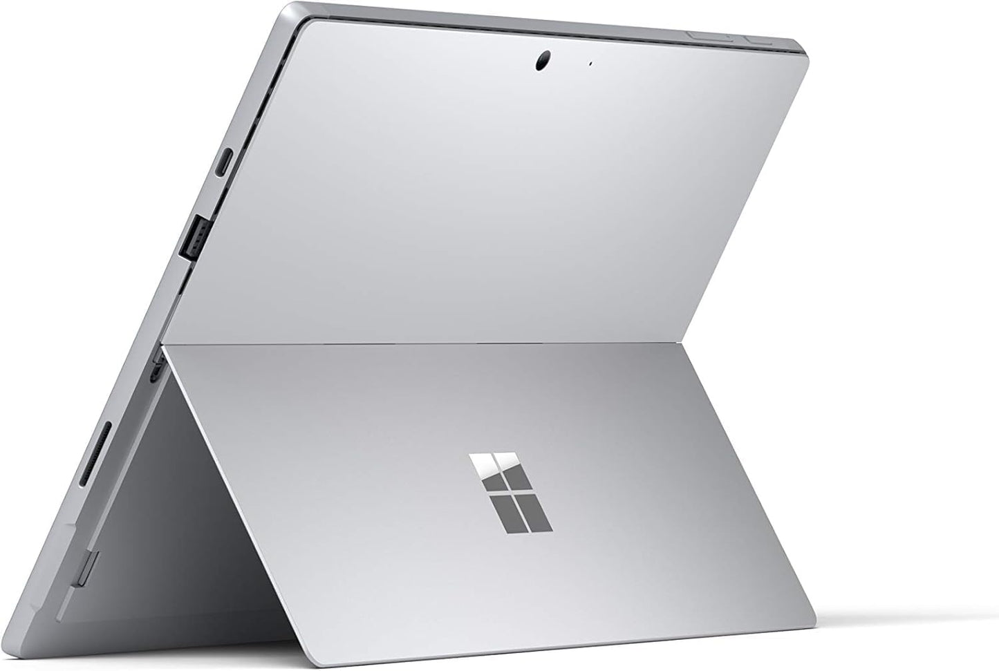 Microsoft Surface Pro 7+ laptop with 12.3-inch display, Intel Core i7, 16GB RAM, 256GB SSD in silver, running Windows 11 Pro