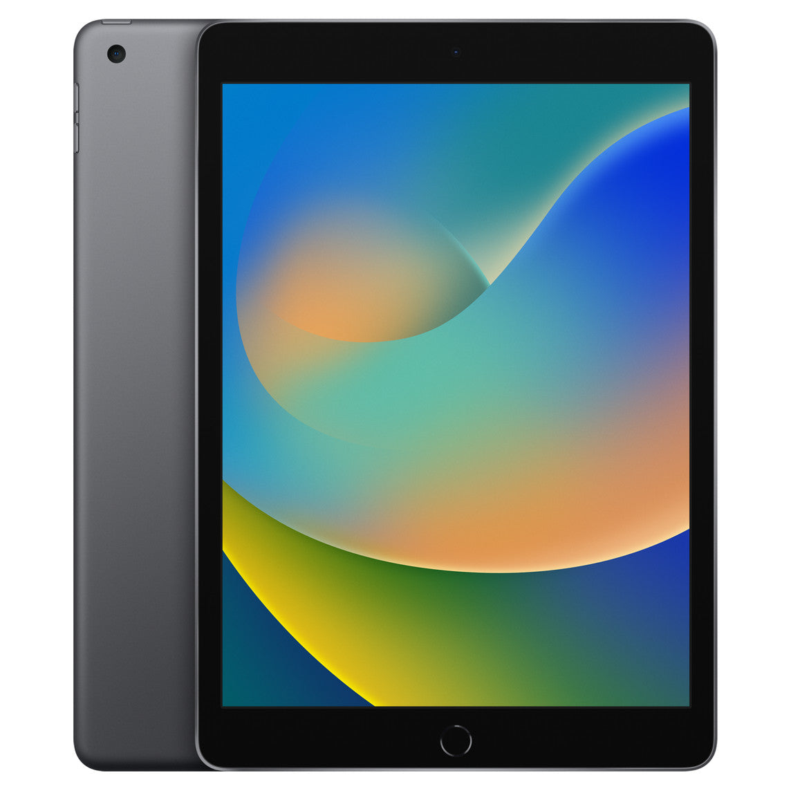 Refurbished Apple iPad 10.2-inch 9th Gen tablet with Wi-Fi and A13 chip, showing the front display with app icons.