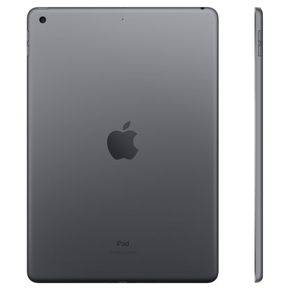Refurbished Apple iPad 10.2-inch 9th Gen tablet with Wi-Fi and A13 chip, showing the screen and sleek design.