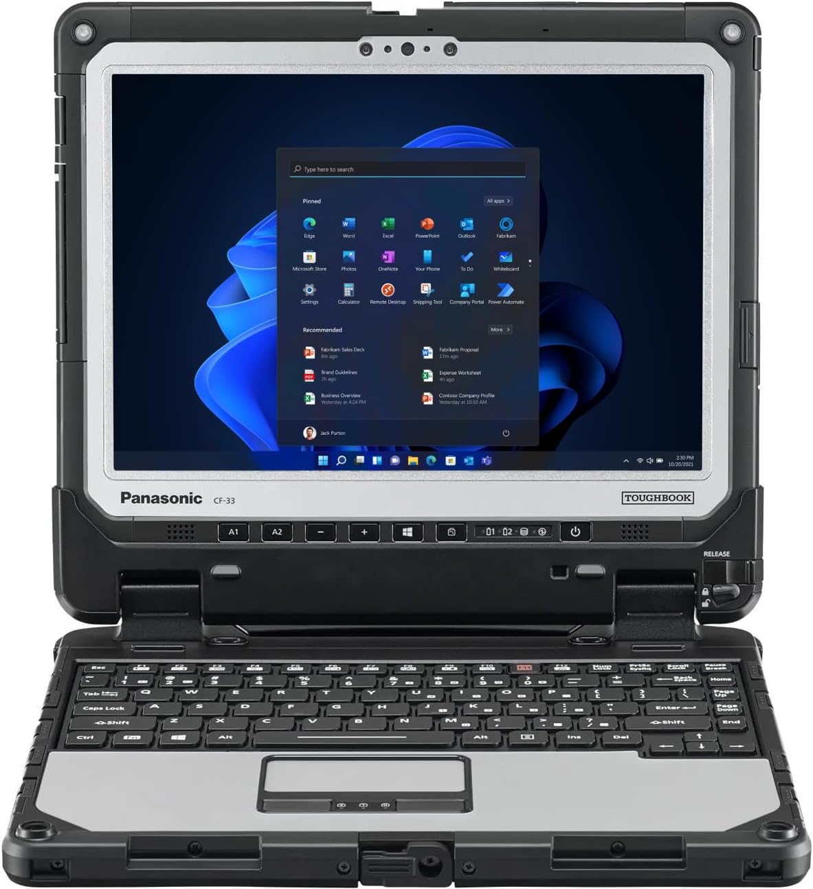 Panasonic Toughbook CF-33 12-inch refurbished laptop with Intel Core i5-7300U processor, rugged design, and durable build.
