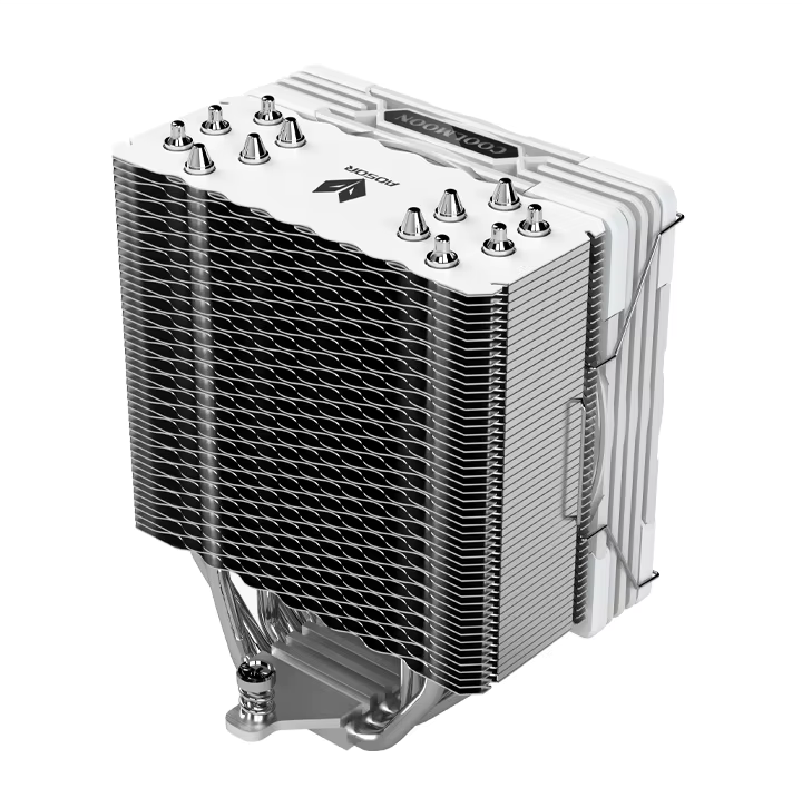 Coolmoon AOSOR AS600 CPU air cooler with ARGB lighting, 6 heat pipes, 120mm PWM fan, compatible with Intel LGA1700 and AMD AM5.