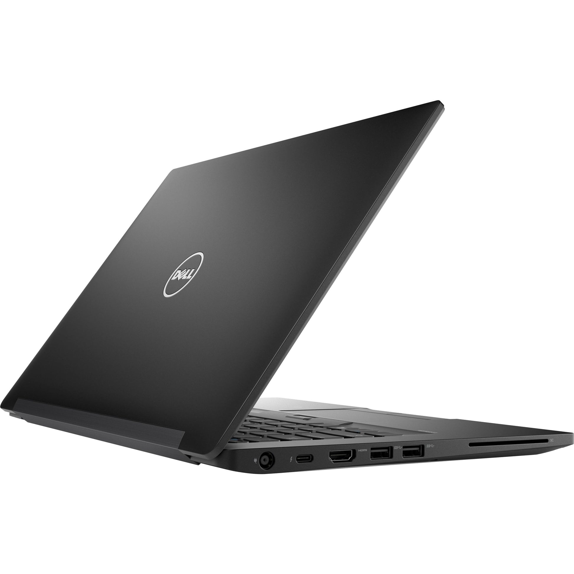 Dell Latitude 7480 14-inch refurbished laptop with Intel Core i7-7600U processor, black keyboard, and silver exterior.