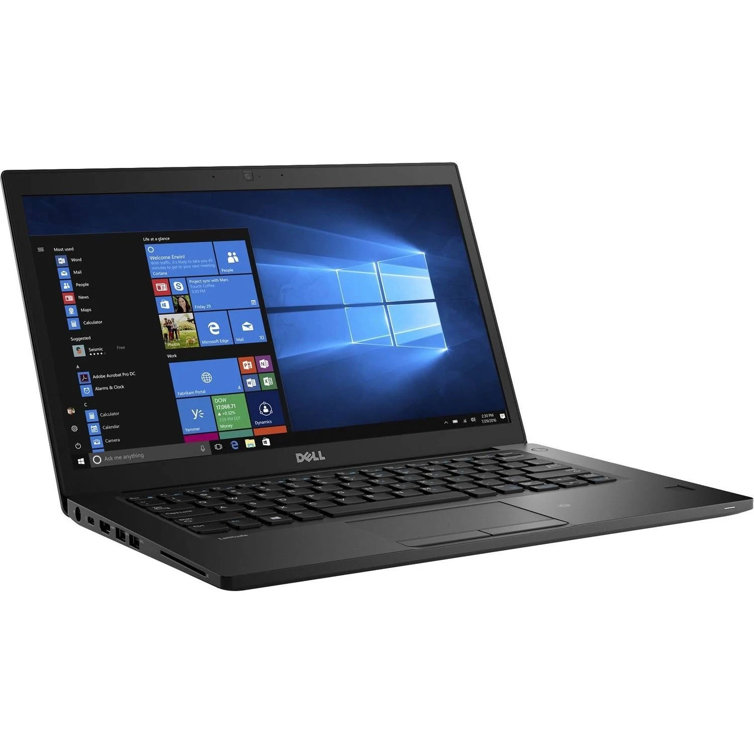 Dell Latitude 7480 14-inch refurbished laptop with Intel Core i7-7600U processor, showing the open laptop with keyboard and screen.