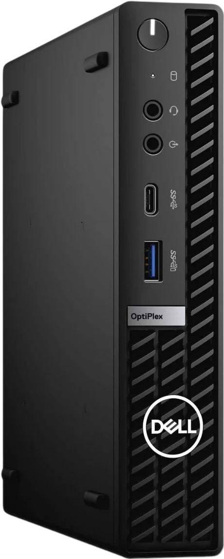 Dell Optiplex Micro refurbished tiny desktop PC with Intel Core i5-12500 processor, shown in the image.