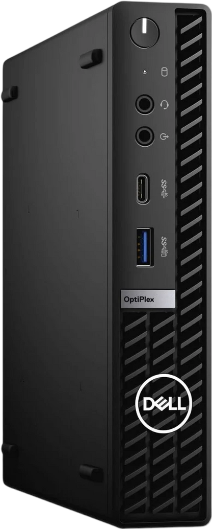 Dell Optiplex Micro refurbished tiny desktop PC with Intel Core i5-12500 processor, shown in the image.
