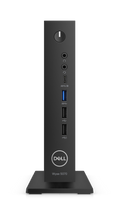 Dell Wyse Micro Refurbished Tiny PC with Intel Celeron J4105 processor, compact desktop computer on a neutral background.