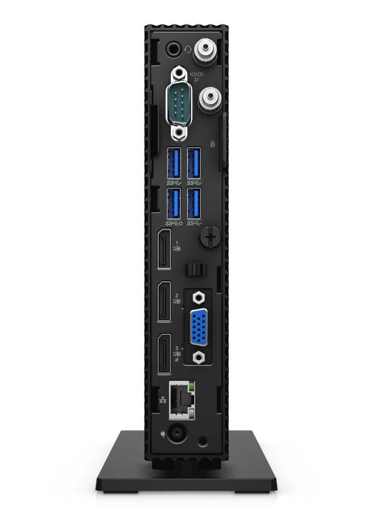 Dell Wyse Micro Refurbished Tiny PC with Intel Celeron J4105 processor, compact desktop computer for business use.