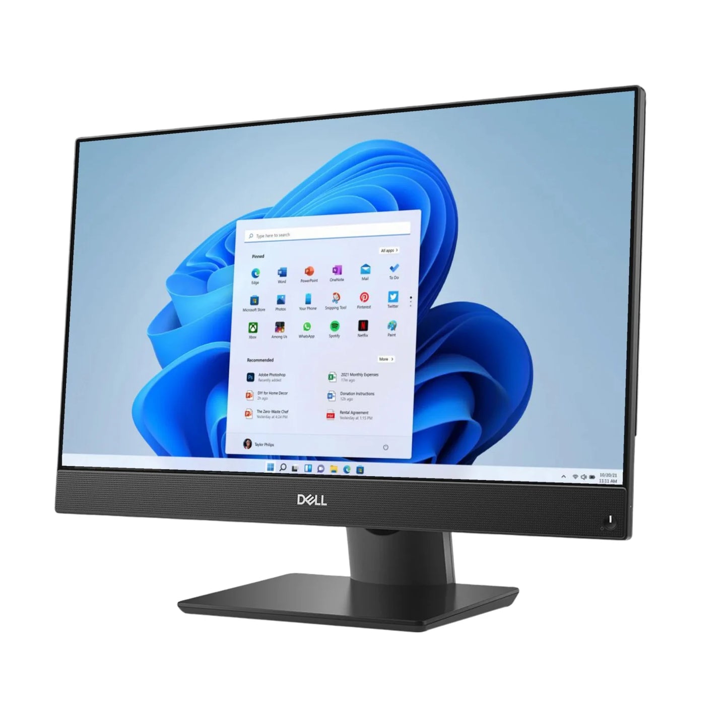 Dell OptiPlex 7470 24-inch all-in-one desktop with Intel Core i5-9500 processor, refurbished, sleek and modern design.
