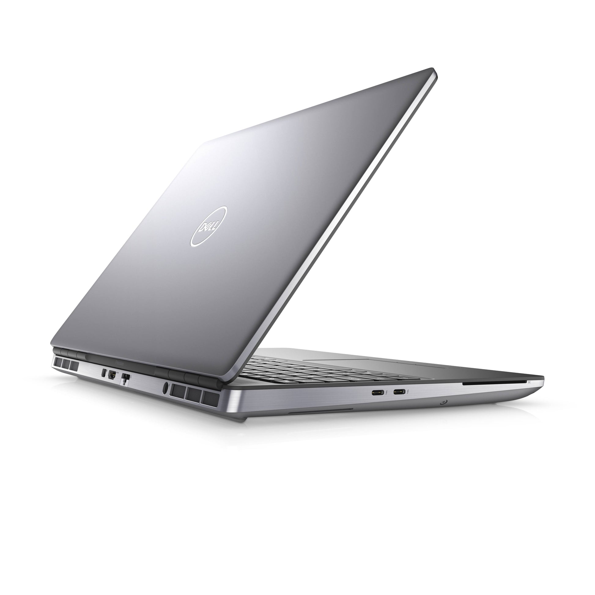 Dell Precision 7560 15.6-inch refurbished laptop with Intel Core i7-11600H processor, black keyboard, and sleek design.