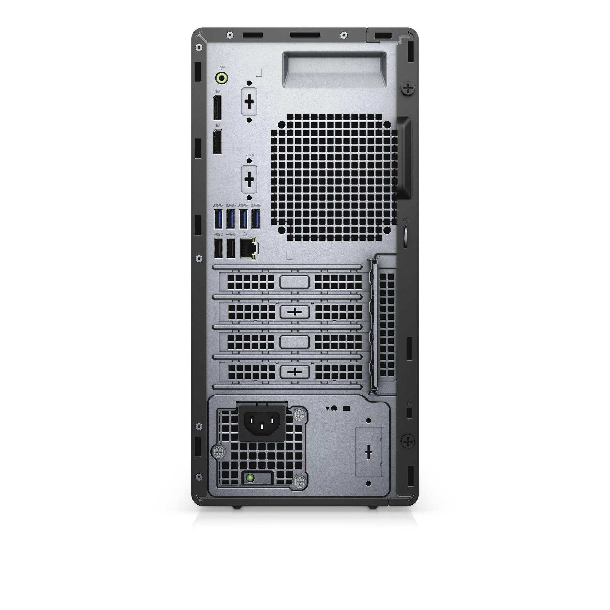 Refurbished Dell OptiPlex desktop tower with Intel Core i7-11700 processor, black case, front USB ports, and ventilation.